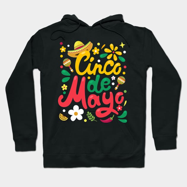 Happy 5 De Mayo Cinco de Mayo Viva Mexico 5 De Mayo Hoodie by Emma Creation